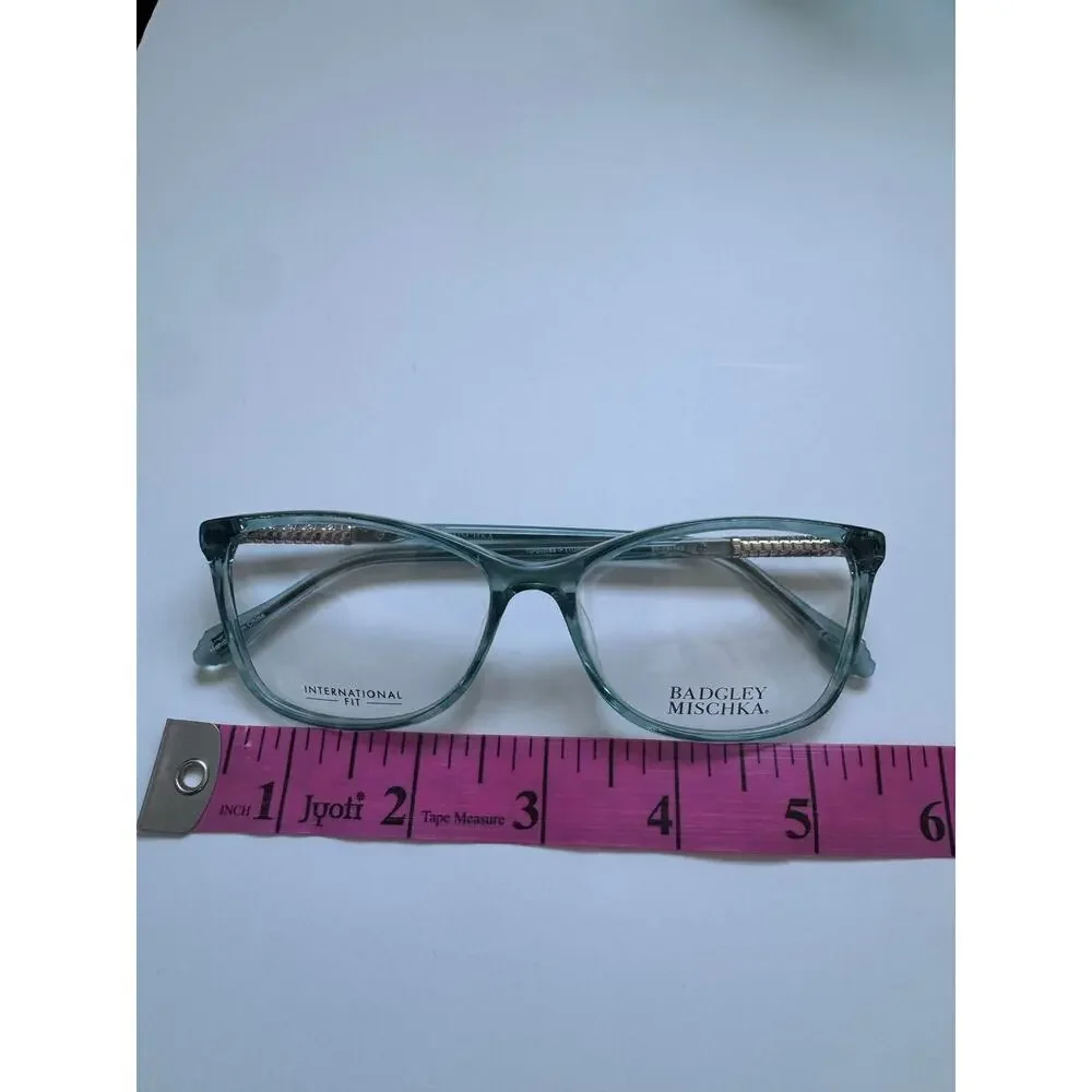 NEW Badgley Mischka Teddi International Fit turquoise blue eyeglasses